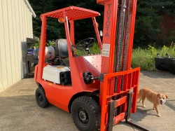 Toyota Forklift 3000lb Double Mast Propane Pneumatic Tires M Used, Tested Good